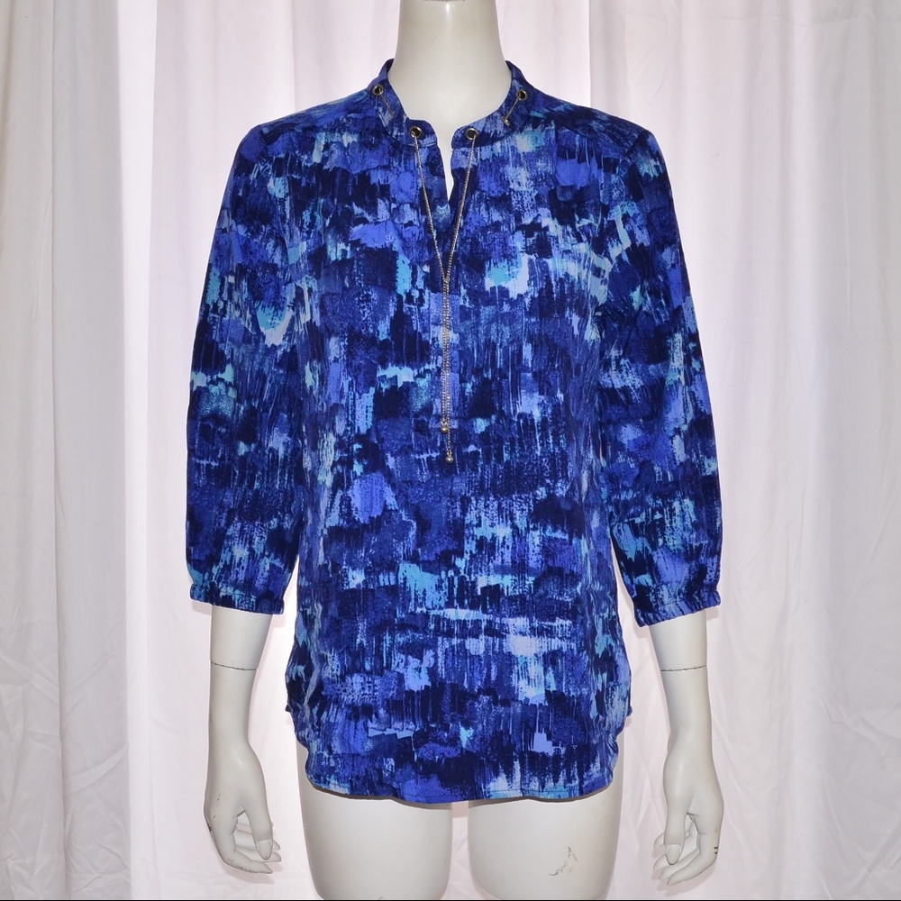COPY - Gloria Vanderbilt Blue Career Top Blouse S…